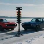 Drag race invernali: come funziona la sfida tra muscle car sul ghiaccio?